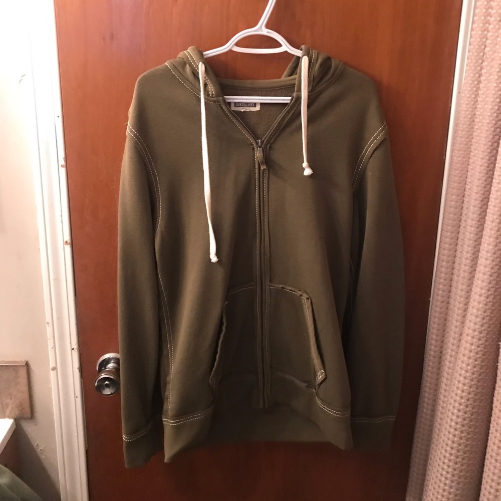 Army green zip up